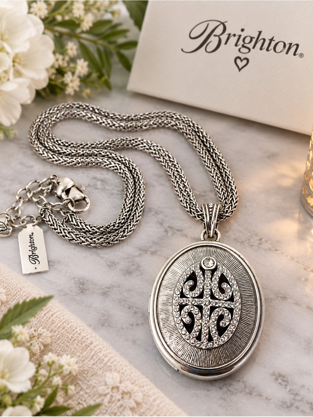 Brighton Illumina Majestic Picture Locket Necklace Silver STYLE JM7358